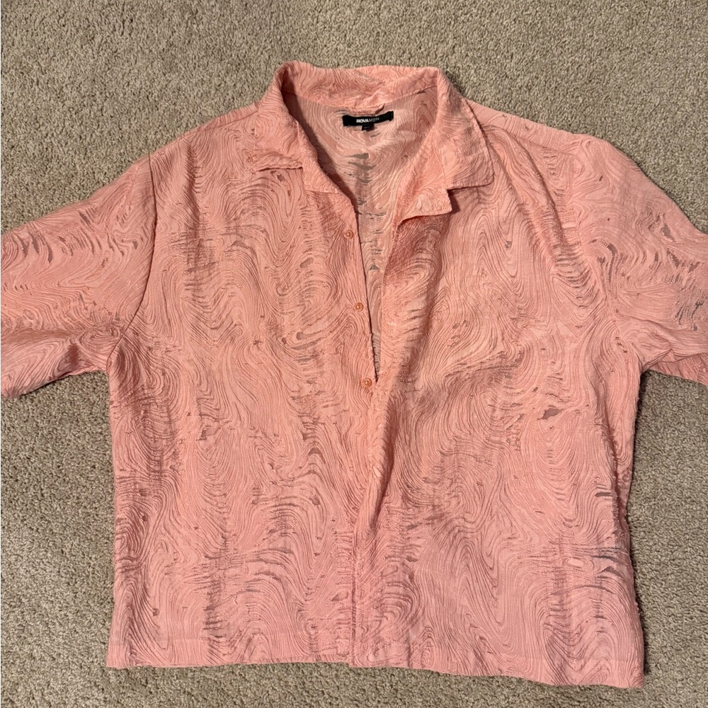 Fashion Nova Casual Pink Button Down Shirt
